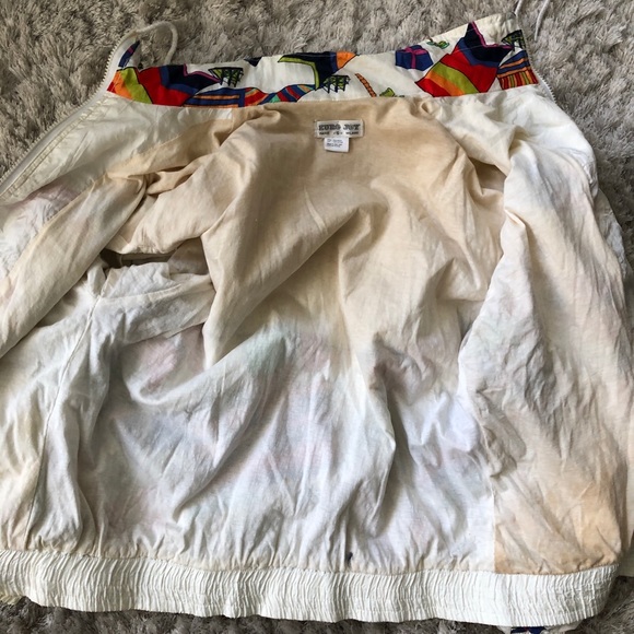 Vintage Euro Joy windbreaker jacket Flag Palm Tree - Picture 5 of 7